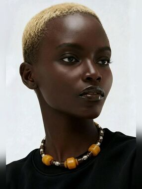 African Butterscotch Amber Statement Necklace